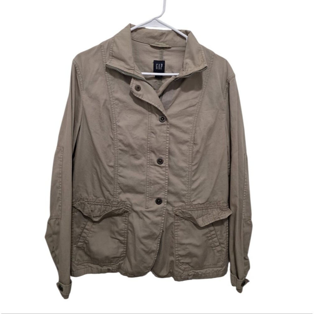 GAP Cotton Zip And Button Field Utility Jacket L